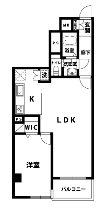 1LDKの間取図